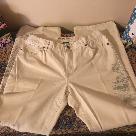 Vintage Ralph Lauren Floral/Script Print Jeans - Picture 14 of 15